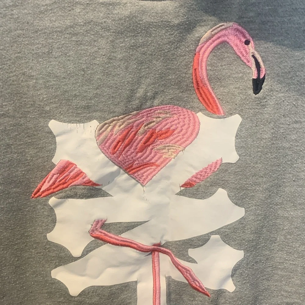 Zoo York Grey Hoodie w Pink Flamingo - Picture 2 of 5